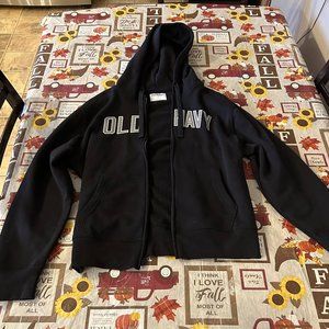Old Navy Oversized Logo-Zip-Front Hoodie for Men